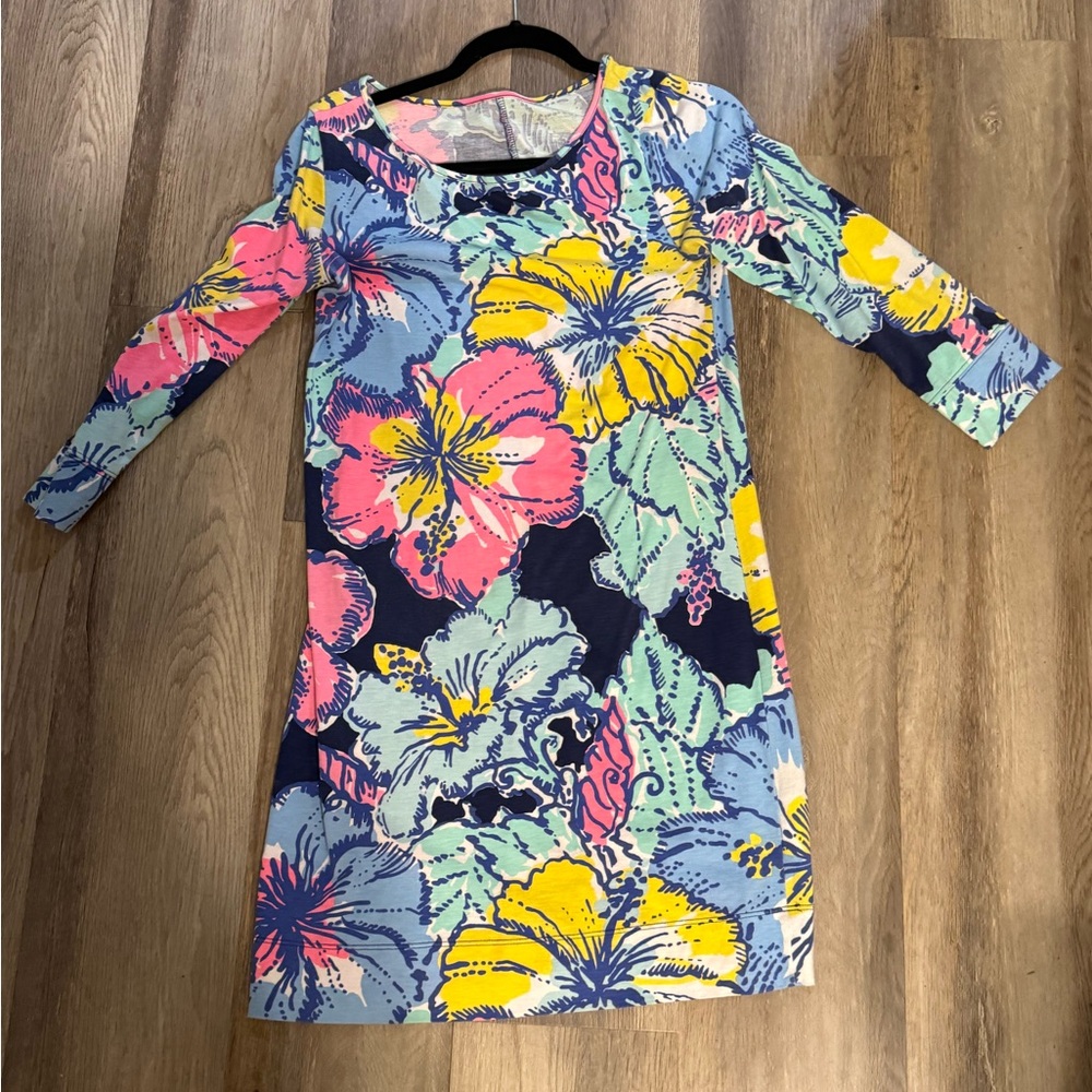 Lilly Pulitzer Marlowe Floral Print Dress with 3/4 Sleeves